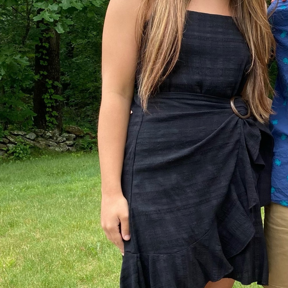 American Eagle women medium black faux wrap sundress